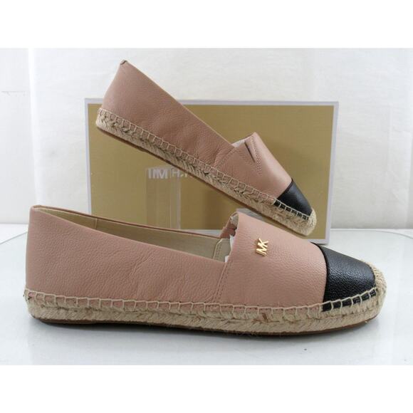 Michael Kors Kendrick Slip On Espadrille Flat Shoes MK Logo Oyster Black - Picture 3 of 6